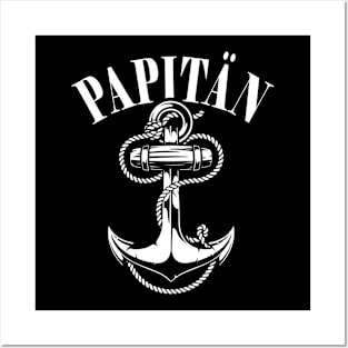 Captain Dad Father Anchor Papite Posters and Art